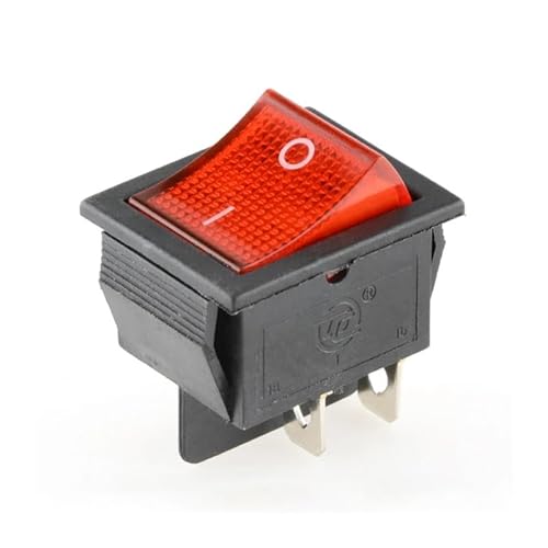 Rocker Switch ON-OFF 2 Position 4 Pins / 6 Pins Electrical equipment With Light Power Switch 16A 250VAC/ 20A 125VAC IDGTTLDF(Red,6 Pin) von IDGTTLDF