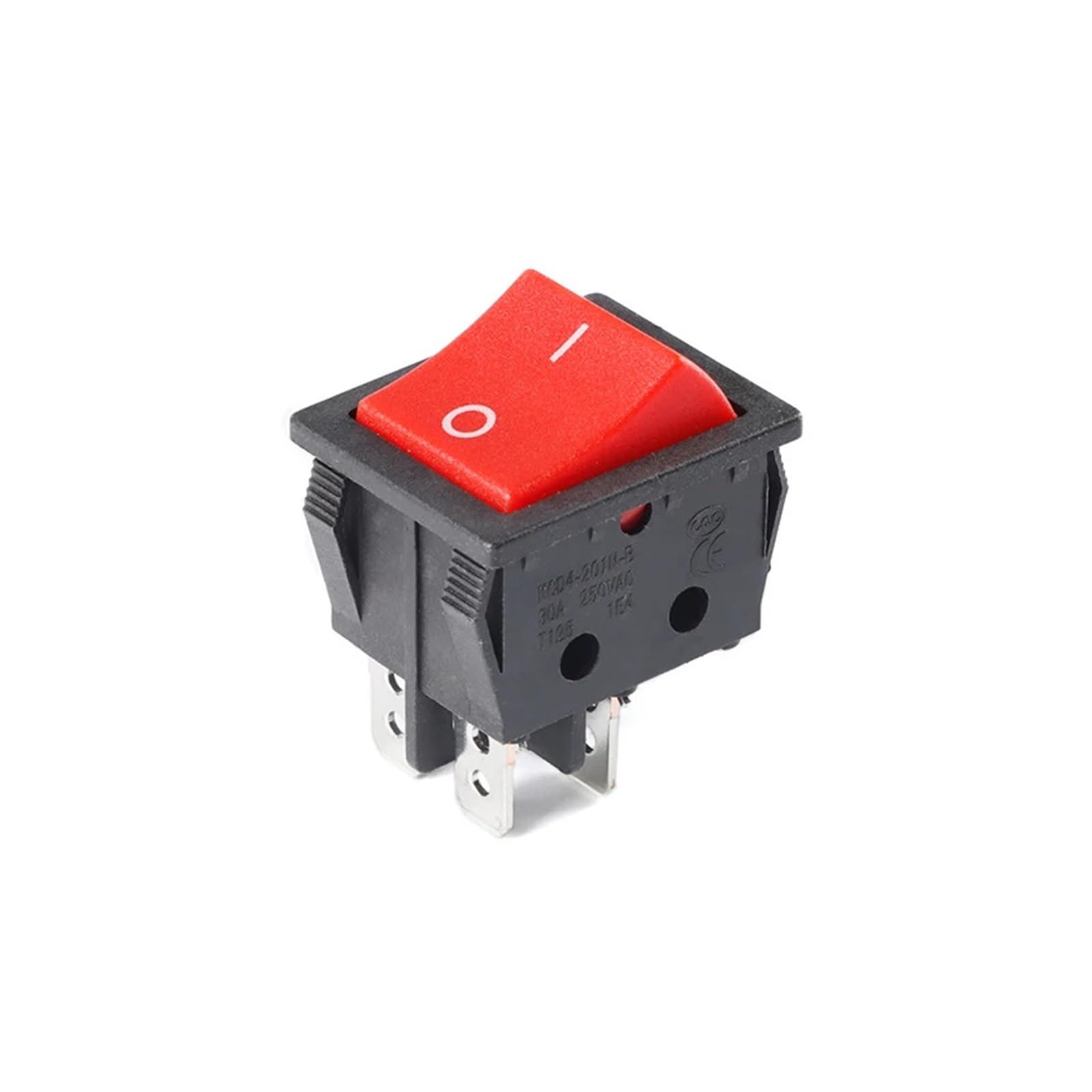 Rocker Switches 250VAC Red Green Black Blue LED Light 4P 6P 2Gears White Socket 30A Silver Switch Power Button Cap IDGTTLDF(Red 4P) von IDGTTLDF