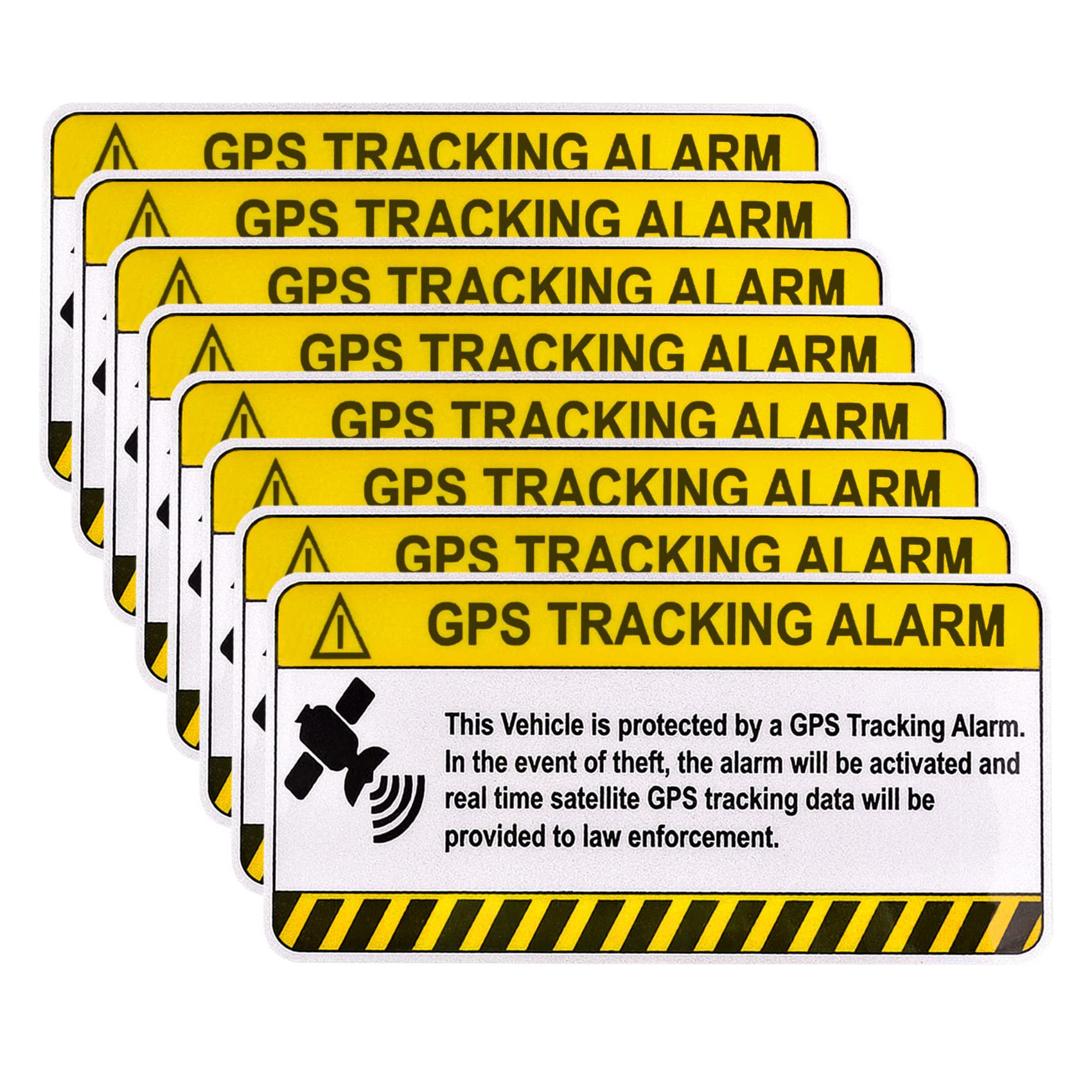 8-teiliges GPS-Tracking-Aufkleber-Set, selbstklebende Autoaufkleber und Aufkleber mit Warnschild oder statischem Aufkleber, Motorrad, Fahrrad, Fahrzeug, Anti-Diebstahl-Sicherheitsschild von IDISON