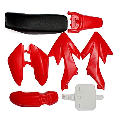 Motorradzubehör 4 Farbe 50cc 110cc 125cc 140cc Kunststoff 4-Takt CRF50 Pit Bike Set Kotflügel Sitz Motorrad-Zubehör-Teile(Red) von IDPOLHYGF