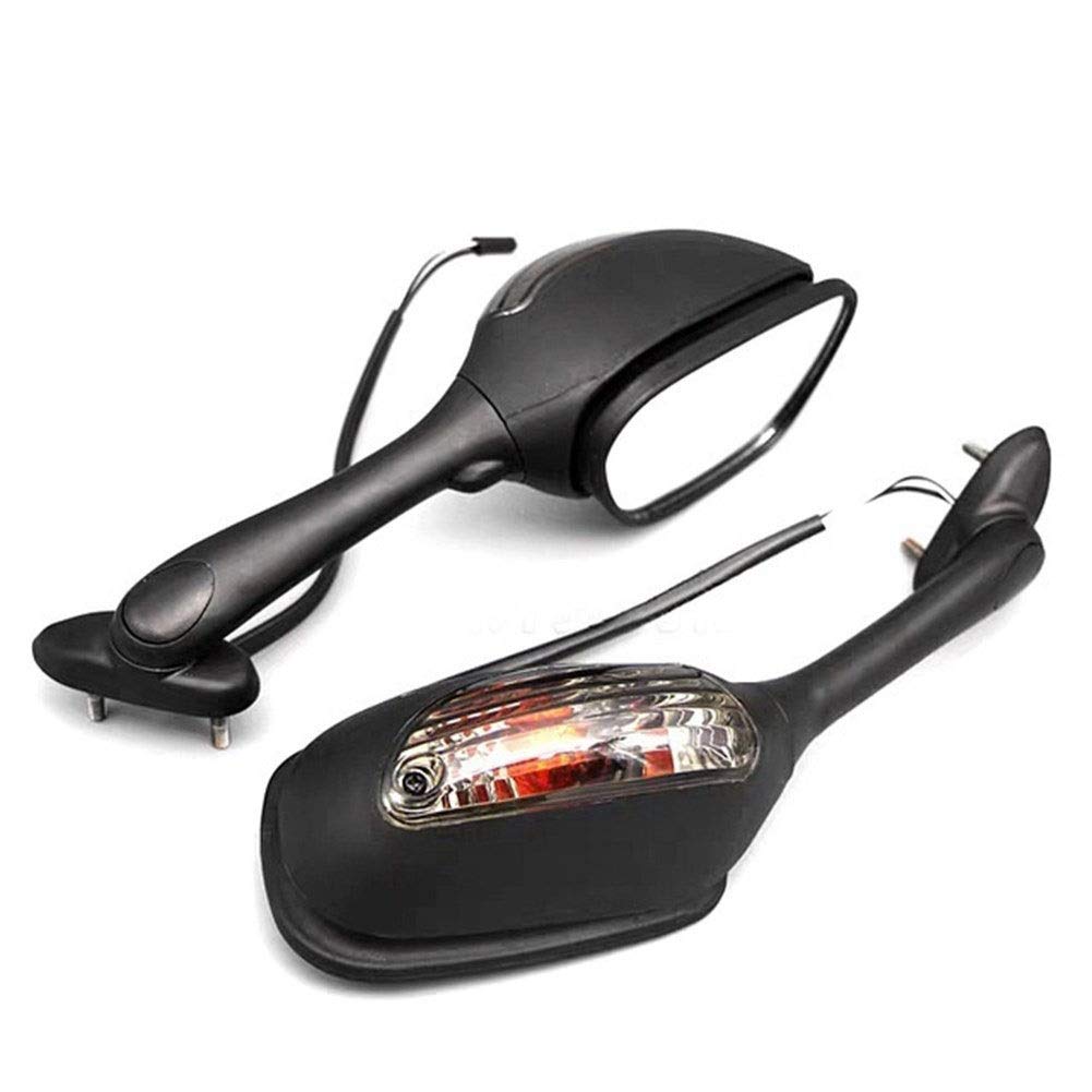 Motorradzubehör Kompatibel mit Suzuki GSXR 600 750 GSXR1000 2005-2010 K6 K7 K8 Motorrad Rearview Rückspiegel mit LED-Blinker-Licht-Zubehör(Brown) von IDPOLHYGF