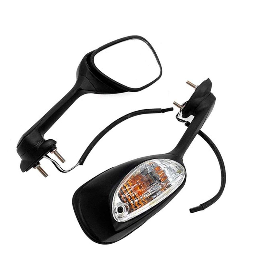 Motorradzubehör Kompatibel mit Suzuki GSXR 600 750 GSXR1000 2005-2010 K6 K7 K8 Motorrad Rearview Rückspiegel mit LED-Blinker-Licht-Zubehör(Transparent) von IDPOLHYGF