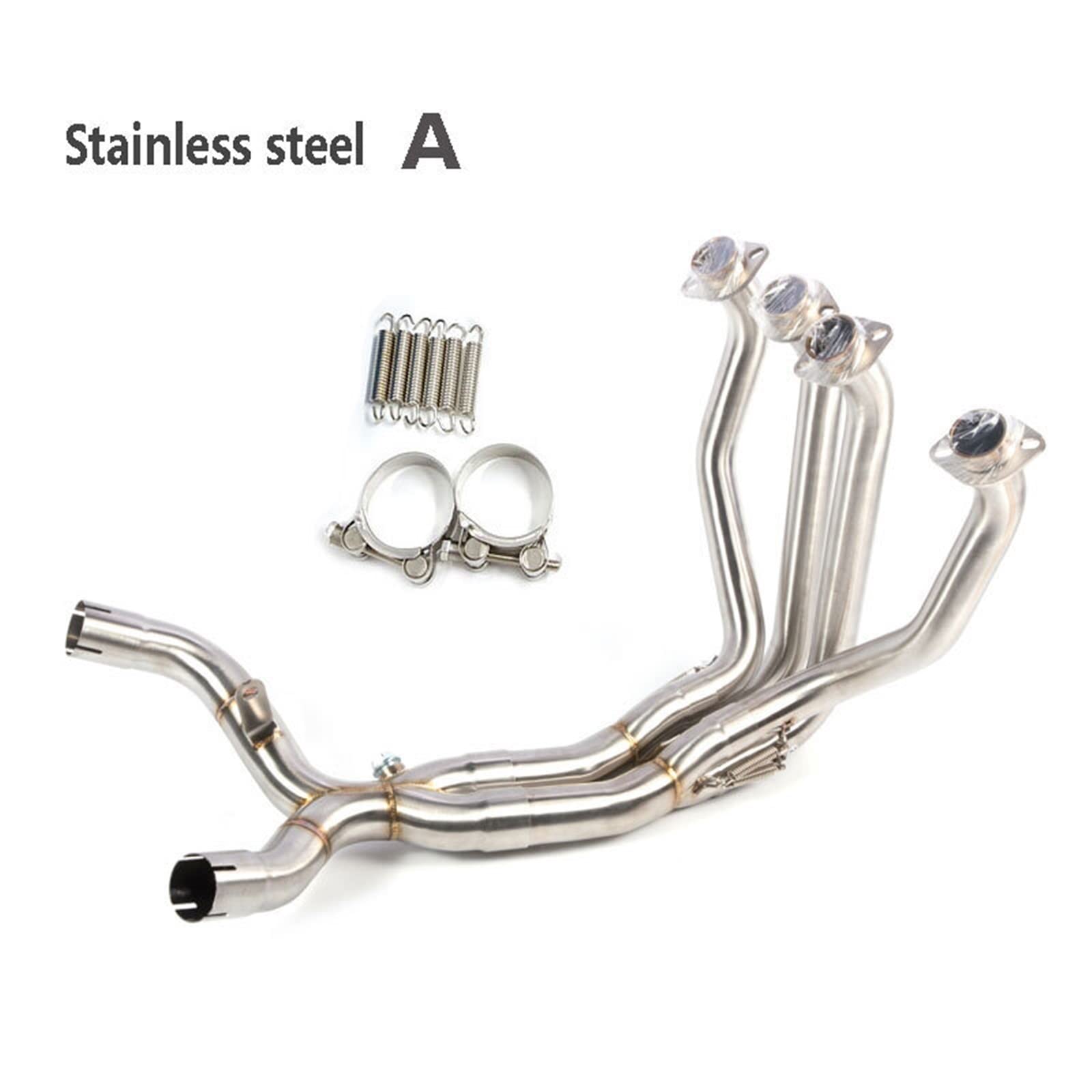 Motorradzubehör Passend for Kawasaki Z1000 Z1000sx 2010-2020 Motorrad Vollauspuffanlagen Auspuffrohr Titanlegierung Front Link Pipe Esacpe Schalldämpfer(Stainless steel A) von IDPOLHYGF