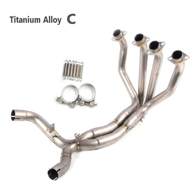 Motorradzubehör Passend for Kawasaki Z1000 Z1000sx 2010-2020 Motorrad Vollauspuffanlagen Auspuffrohr Titanlegierung Front Link Pipe Esacpe Schalldämpfer(Titanium Alloy C) von IDPOLHYGF