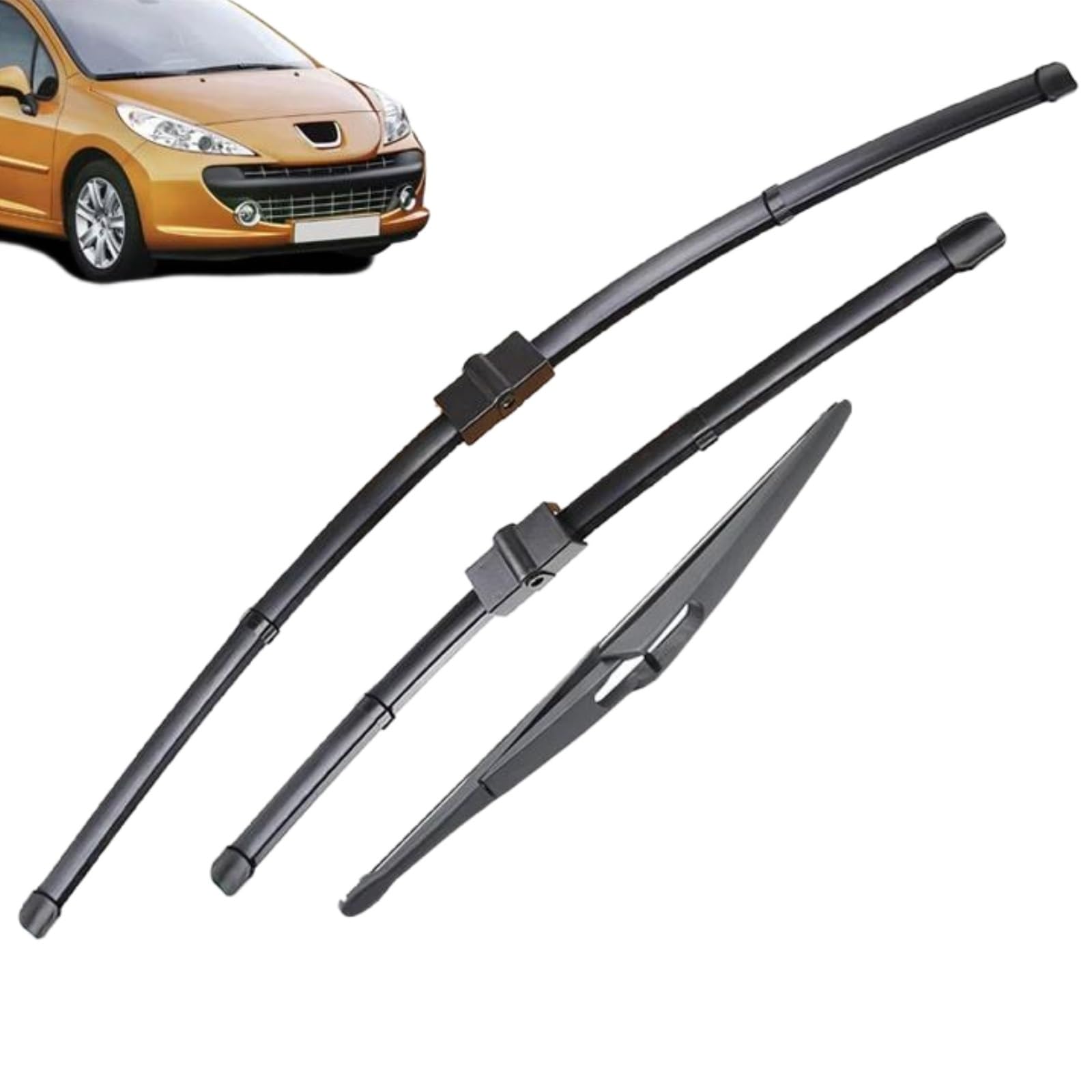 Scheibenwischer Set Scheibenwischerblätter Vorne Und Hinten Für Peugeot 207SW 2006–2014, 26"+17"+12" Auto Wischerblätter von IDZNFNFX