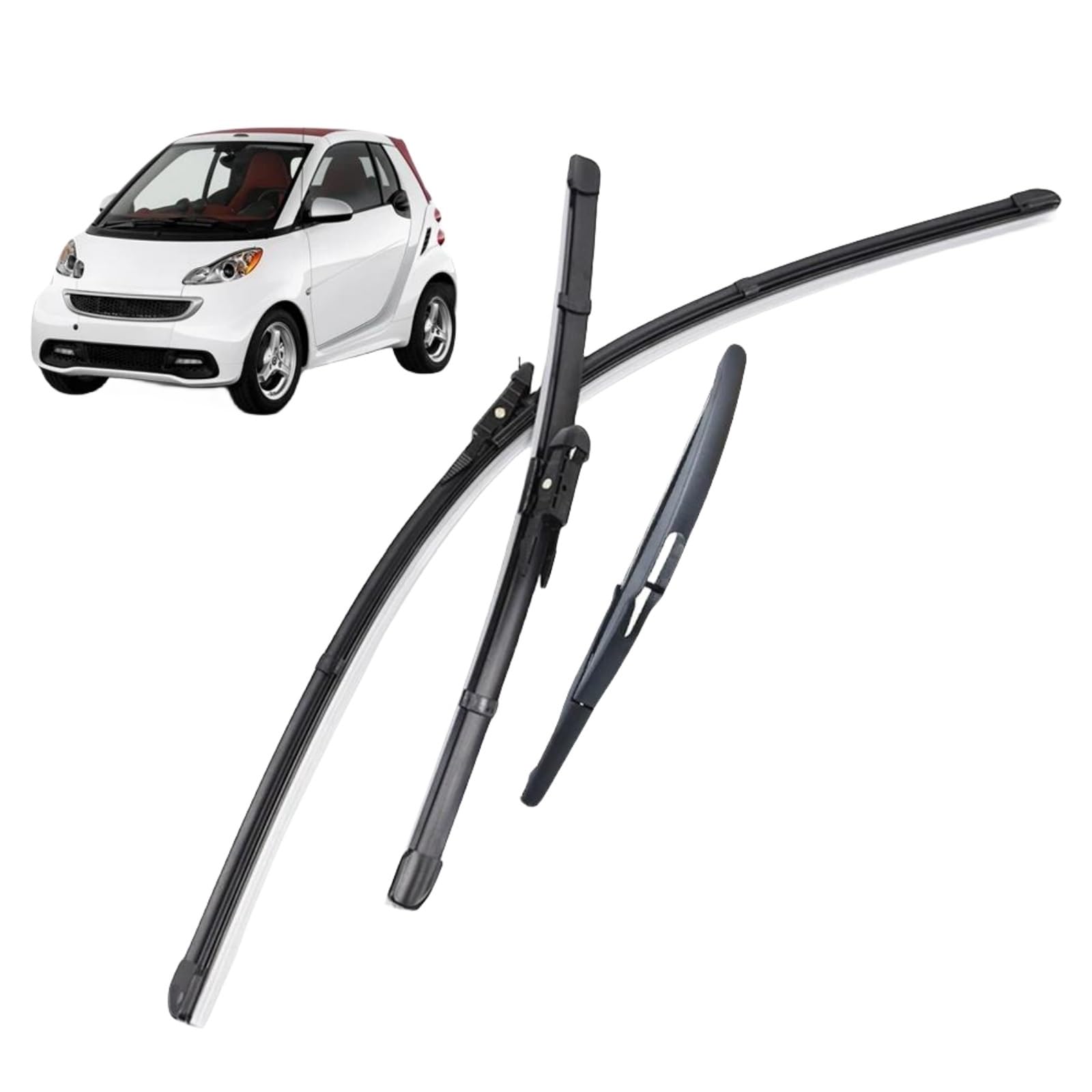 Scheibenwischer Set Scheibenwischerblätter Vorne Und Hinten Für Smart ForTwo W451 Coupe 2007–2014, 23"+21"+10" Auto Wischerblätter von IDZNFNFX