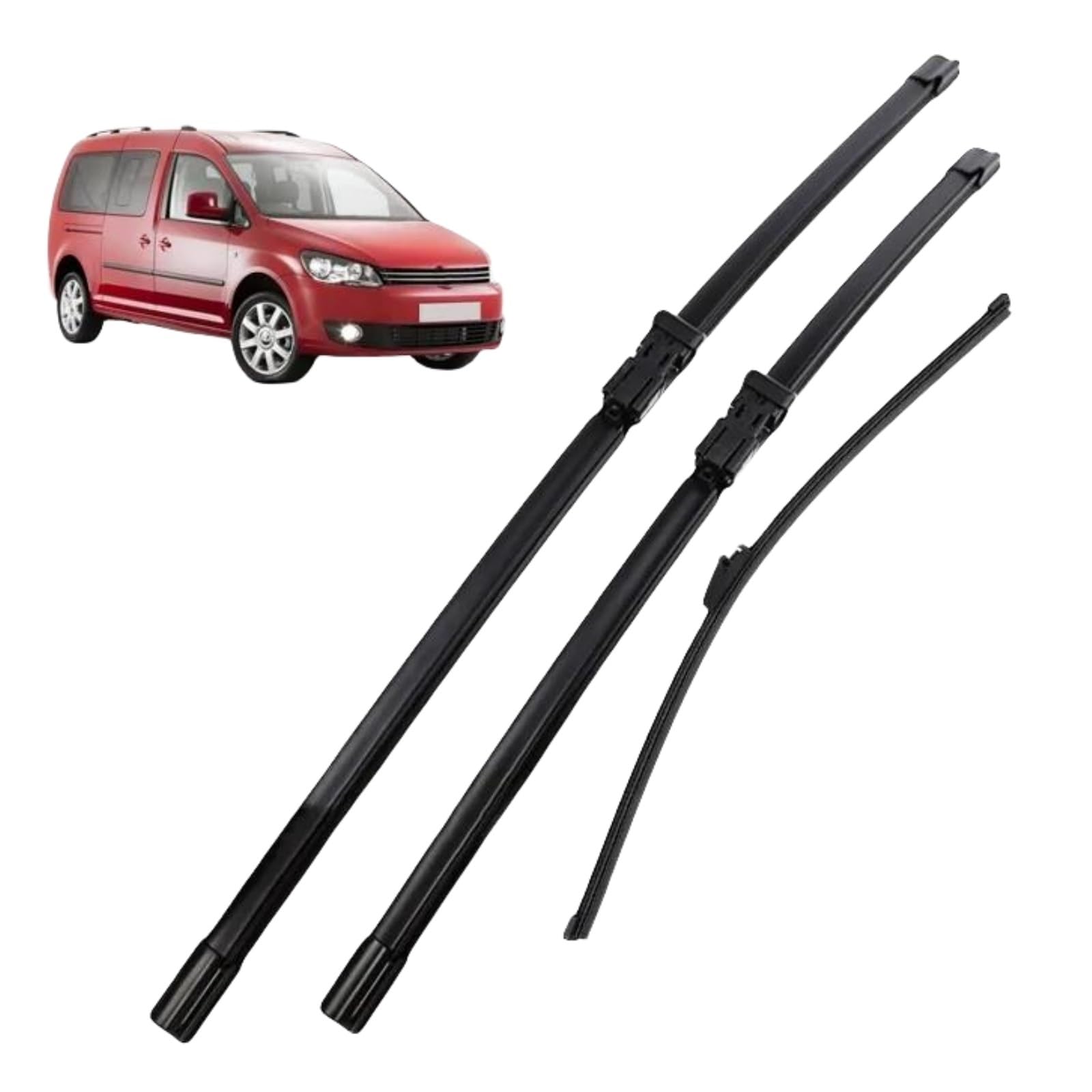 Scheibenwischer Set Scheibenwischerblätter Vorne Und Hinten Für VW Caddy 2008–2014, 24"+18"+16" Auto Wischerblätter von IDZNFNFX