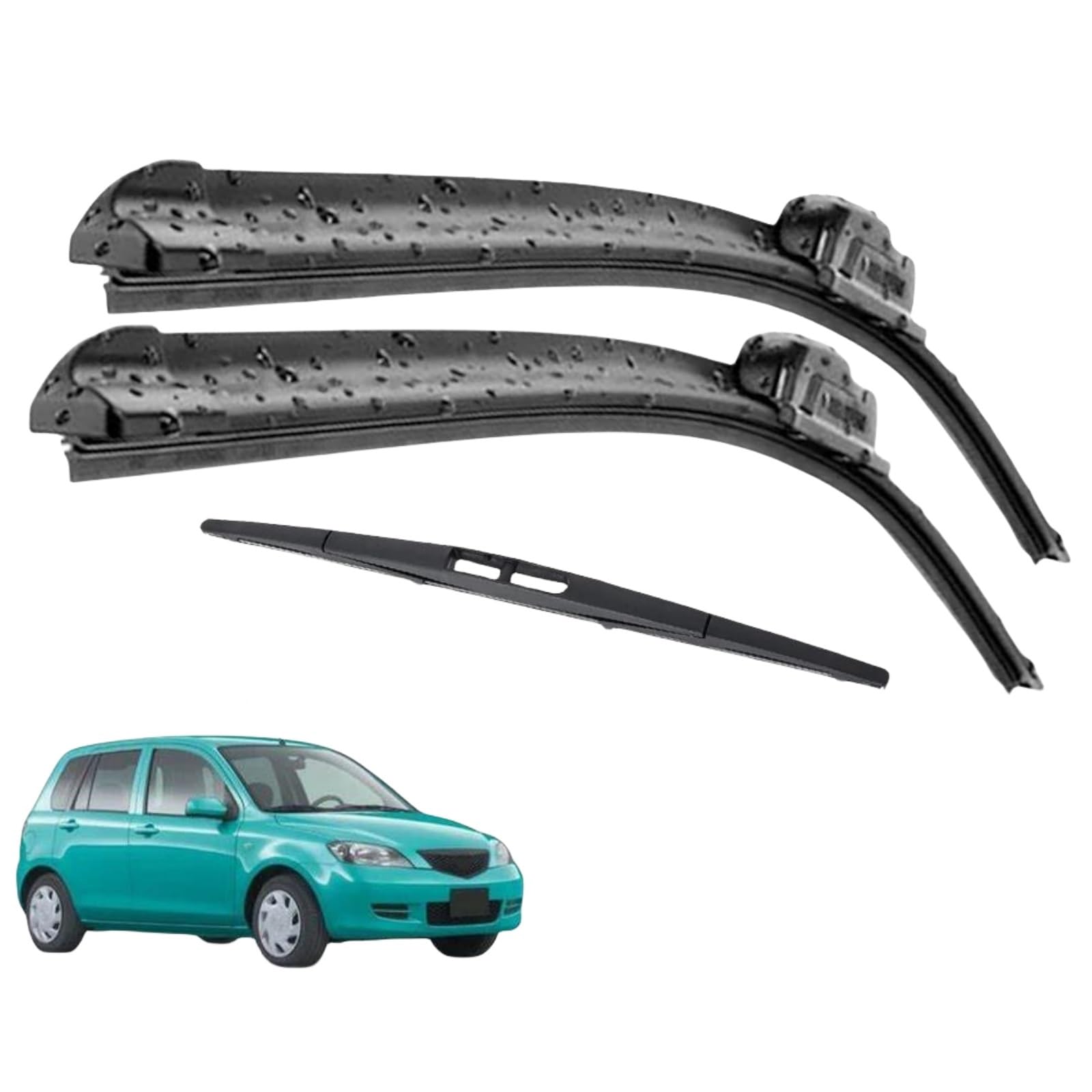 Scheibenwischer Set Vorne Und Hinten Wischerblätter Set Kit Für Mazda 2 Demio DY 2002-2007 24" + 16" + 14" Auto Wischerblätter von IDZNFNFX