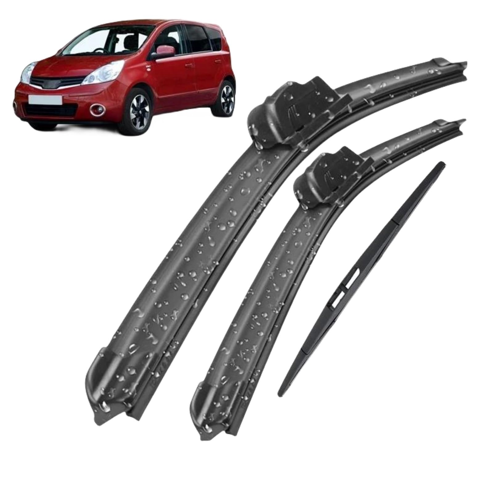 Scheibenwischer Set Vorne Und Hinten Wischerblätter Set Kit Für Nissan Note MK1 2004-2013 24" + 14" + 12" Auto Wischerblätter von IDZNFNFX