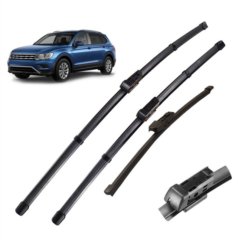 Scheibenwischer LHD Vorne Und Hinten Wischerblätter Set Für VW Für Tiguan MK2 2017 2018 2019 2020 Windschutzscheibe Windschutzscheibe Fenster 26 "+ 21" + 14" Windschutzscheibe von IFFANY