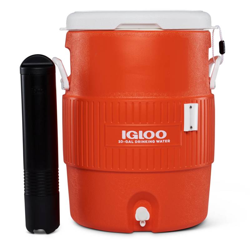 IGLOO Getränkebehälter 10-37,9 Liter - Getränkekanister, Wasserspender mit Becherhalter, Becherspender für Sport, Arbeit und Freizeit von IGLOO