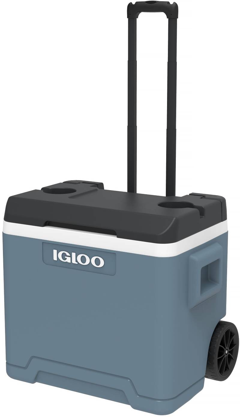 IGLOO IP42 Roller Passiv-Kühlbox 42 L, eisblaue Thermobox mit Rollen und Teleskop-Griff, Eisbox für Freizeit, Beruf und Camping von IGLOO