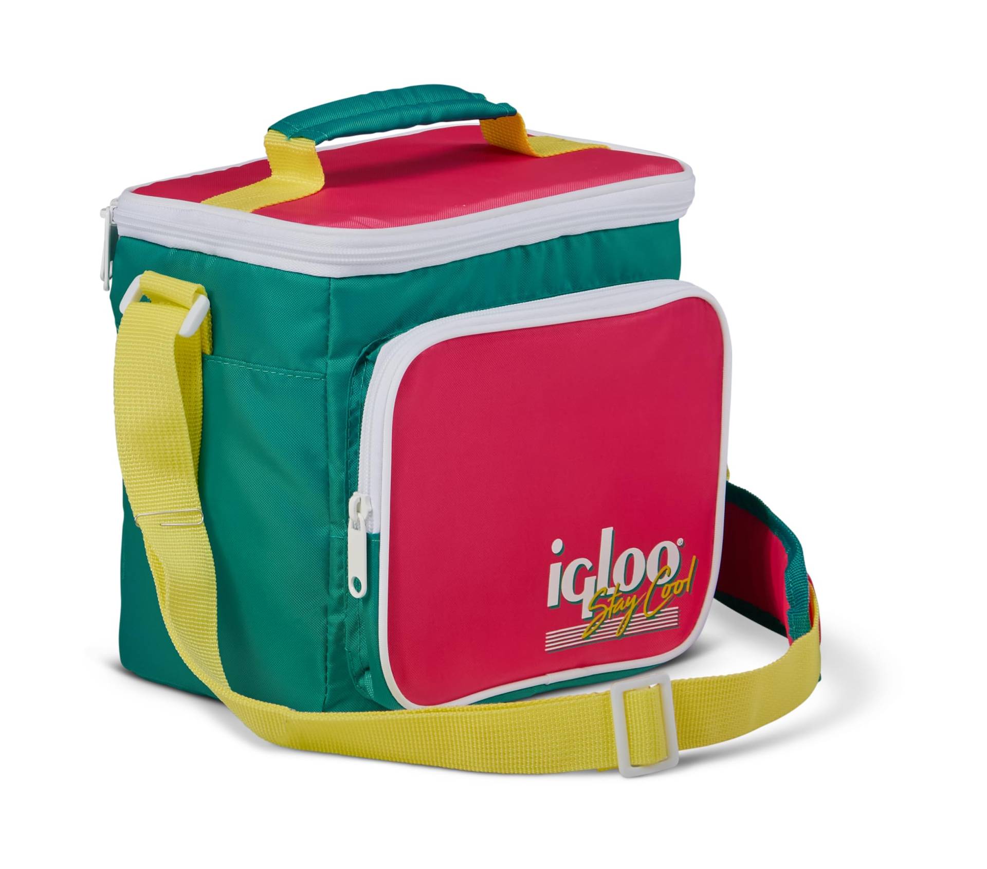 IGLOO Retro Square Lunch Bag - Jade - Isolierte Kühltasche mit Schultergurt - 6,6 Liter Fassungsvermögen von IGLOO