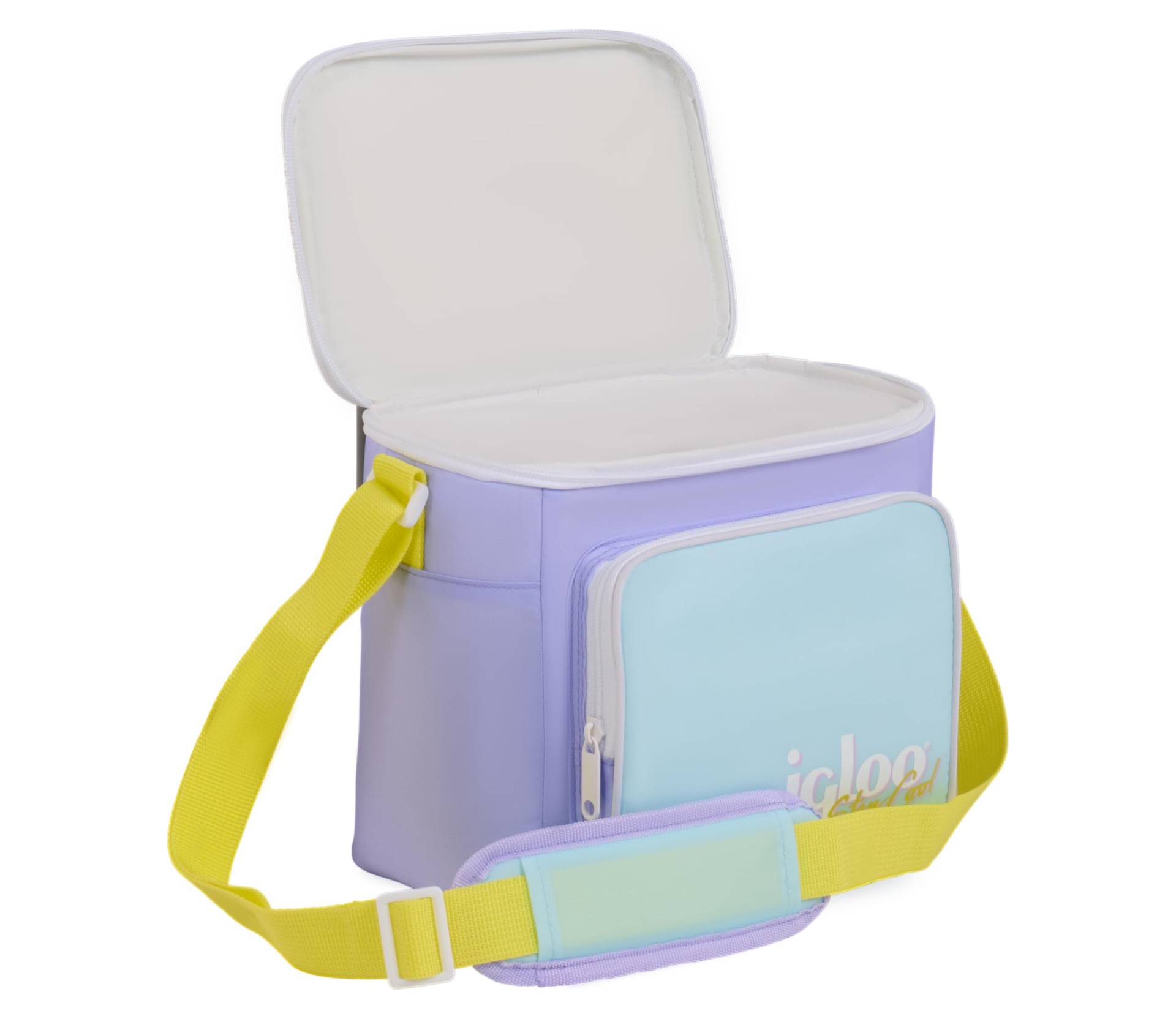 IGLOO Retro Square Lunch Bag - Lila - Isolierte Kühltasche mit Schultergurt - 6,6 Liter Fassungsvermögen von IGLOO