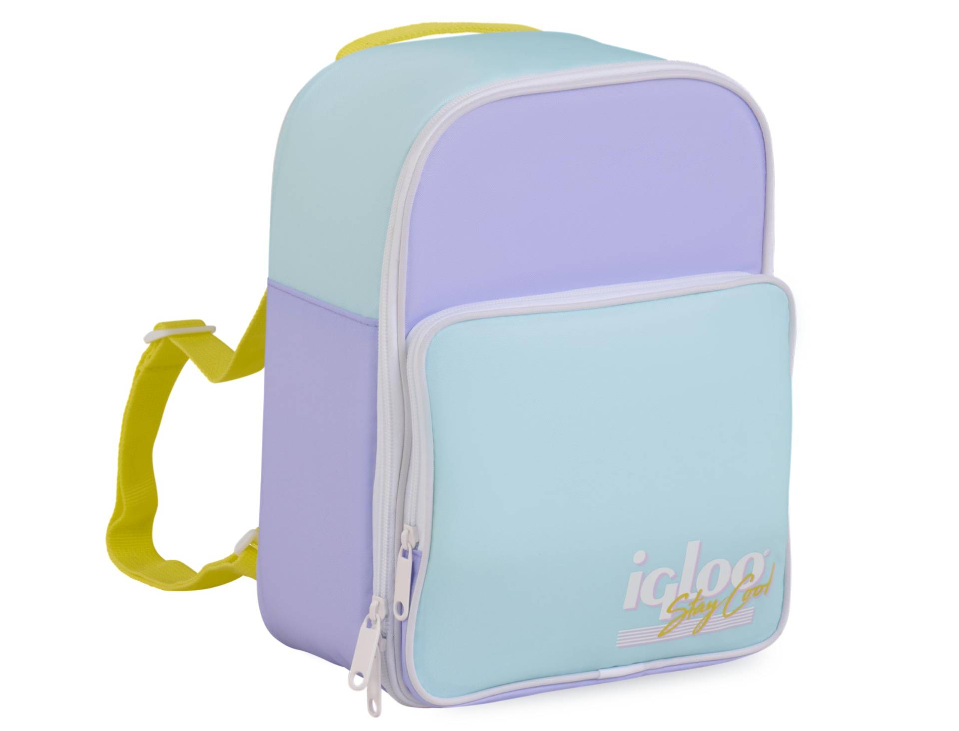 IGLOO Retro Square Lunch Bag - Lilac - Isolierte Kühltasche mit Schultergurt - 6,6 Liter Fassungsvermögen von IGLOO