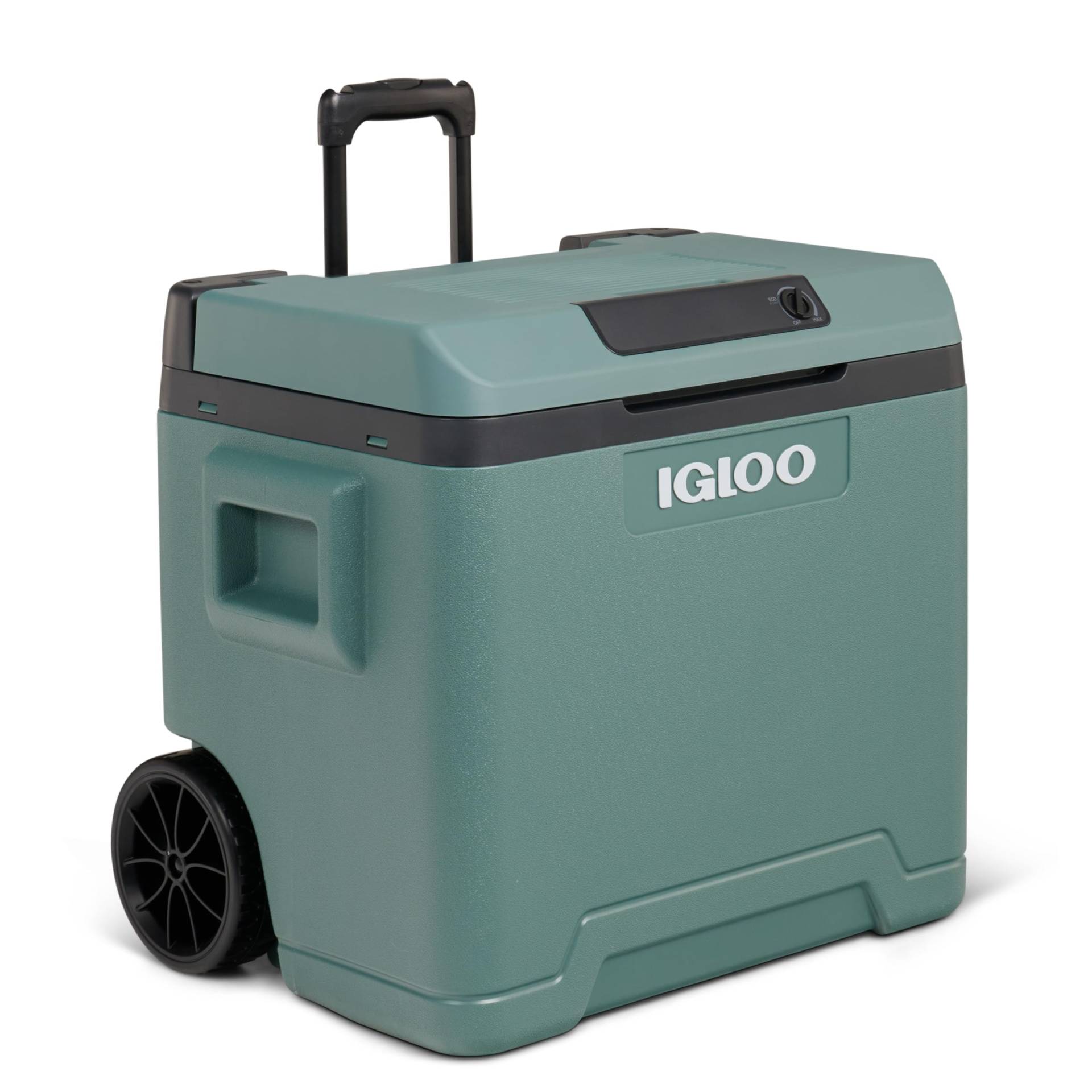 IGLOO elektrische Kühlbox IE42 mit Telekop-Griff und Rollen für Auto und Steckdose, 42 L, 12V und 230V von IGLOO