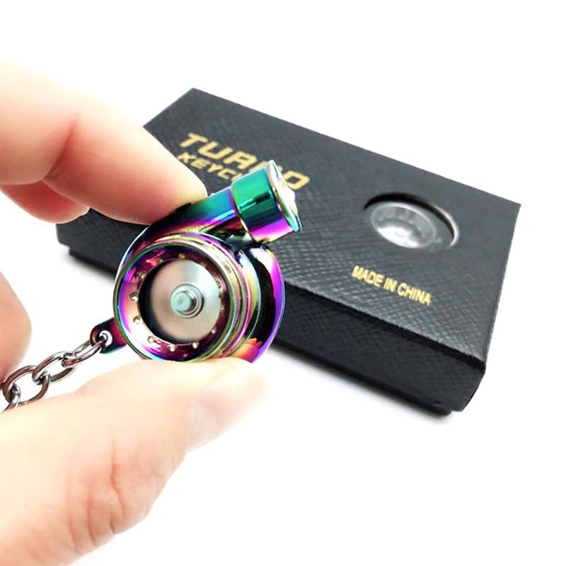 IGRARK Elektro Turbo Schlüsselanhänger, Auto Metall Turbolader Schlüsselanhänger mit Sound & Licht, Spinning Modell Metall Anhänger Schlüssel, Keychain Ring Key Hülsenlager für Geschenk von IGRARK