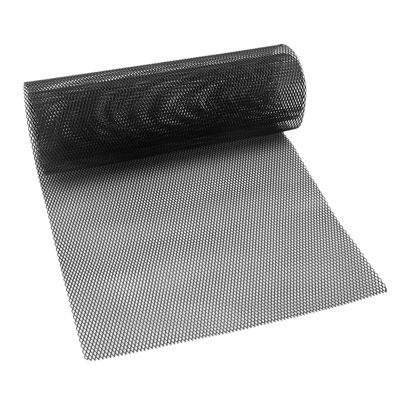 Aluminium Mesh Grille, Universal Aluminium Maschengitter, 100 * 33cm-Rautenloch 3x6mm, Lackierte Loch Renngitter für Stoßstangen, Lüftungsschlitze, Wasserdichtes Grillgitterrolle (Schwarz 120 * 40cm) von IGTOPS