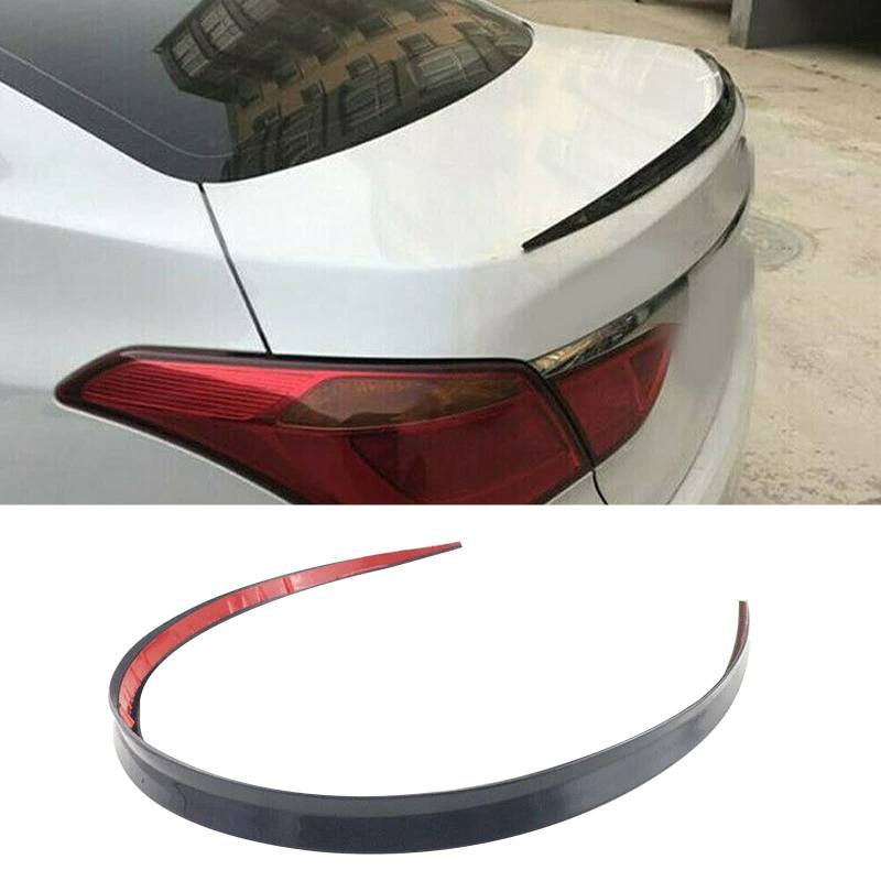 Auto Heck Spoiler, 1.2M Dach Spoiler Glanz Schwarz Heck FlüGel Hinten Kofferraum Spoiler für Die Beliebtesten Autos,Universal Gummi Streifen Bar Tailfin Tail Fin Rear Wing Heckklappe Schrägheck von IGTOPS