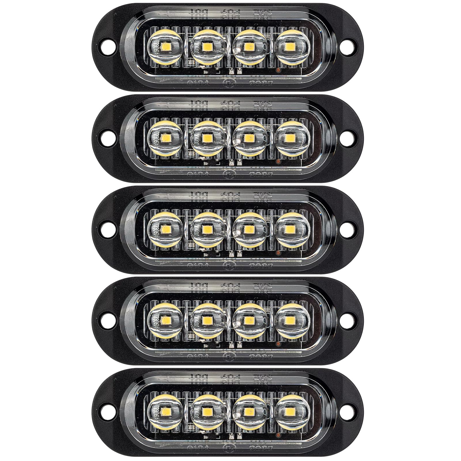 IGTOPS Seitenmarkierungsleuchte 12/24V Anhänger-Seitenleuchte Licht für LKW Wohnmobil Wohnwagen (Weiß, 4*LED, 5 Stück) von IGTOPS