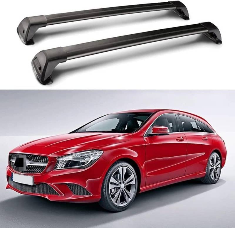 2 Stück Dachträger für Mercedes Benz CLA Class X117 Shooting Brake Wagon 2015-2019, Aluminium Dachgepäckträger Querträger Fahrradträger Dachboxen Gepäckträger, Auto Zubehör von IGUATU