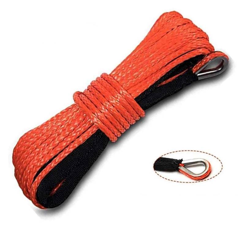 Windenseil, 15M 6mm Winde Seil String Linie Kabel 10000LBS Synthetische Zugseil Auto Waschen Wartung String for ATV UTV Off-Road Auto Werkzeuge Windenseilersatz für Straßen-LKW, UTV, SUV(6mm-02) von IIGEN