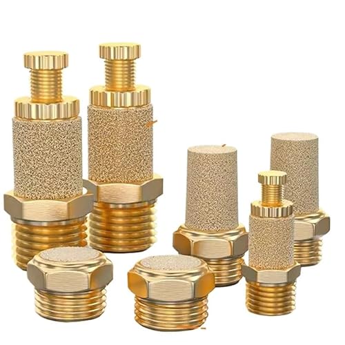 1pc Pneumatic Exhaust Muffler Silencer M5 1/8 1/4 3/8 1/2 3/4 Male Thread For Air Noise Brass Adjustable Long Short IINKUEYK(Short-02) von IINKUEYK