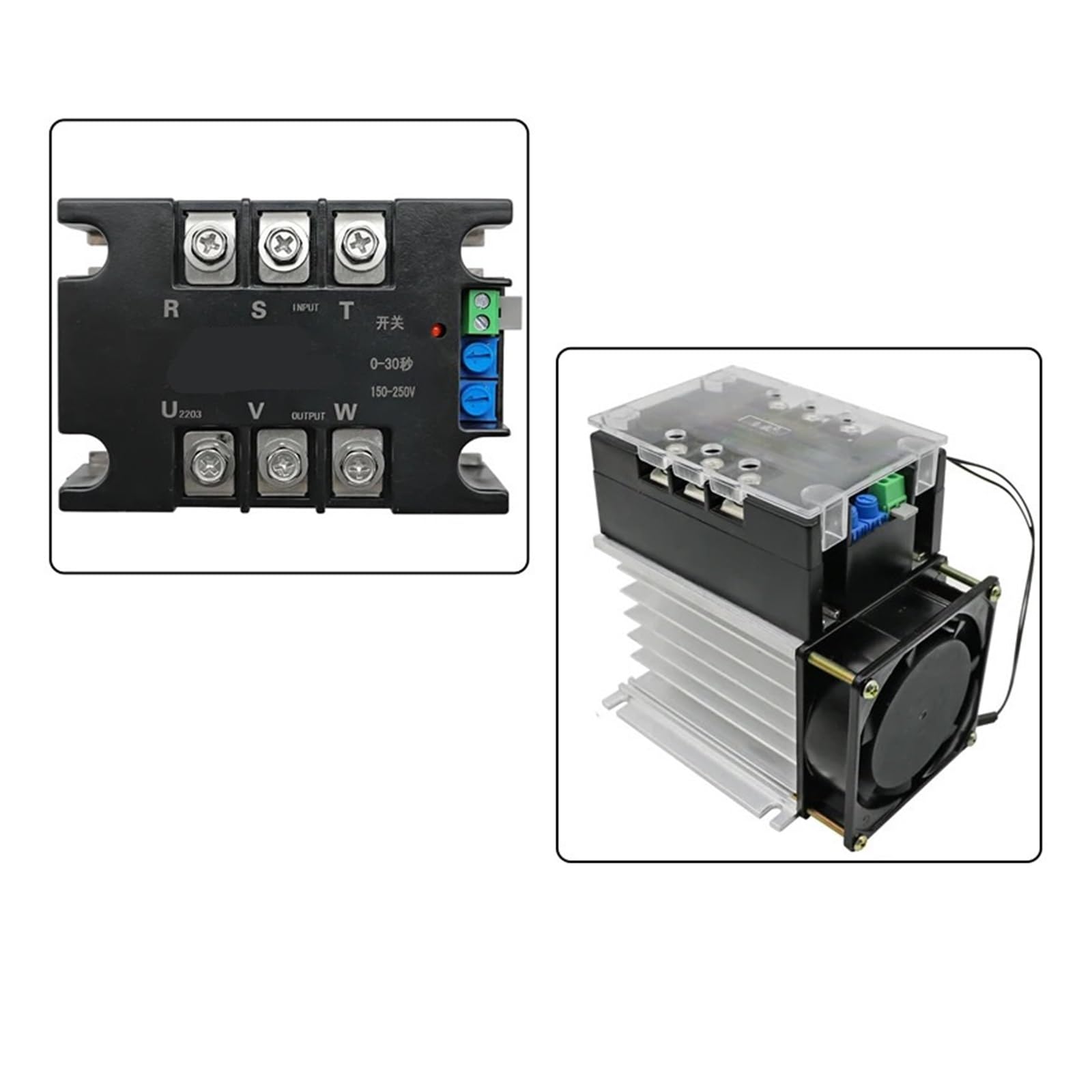 380V electronic starter Soft Start Module Controller Starter Stop Heat Sink Three-phase electronic starter Slow Start 1kw 2kw 4kw 6kw 8kw 10kw 15kw 20kw IINKUEYK(Only Module,R1 200WA-20KW) von IINKUEYK