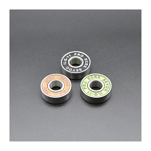 8Pcs 608 2RS Bearing ILQ-11 8x22x7 Green Longboard Speed Inline Skate Wheel Bearing Skate Scooter Smooth Skate Scooter Bearing IINKUEYK(8Pcs ILQ-11 Black) von IINKUEYK