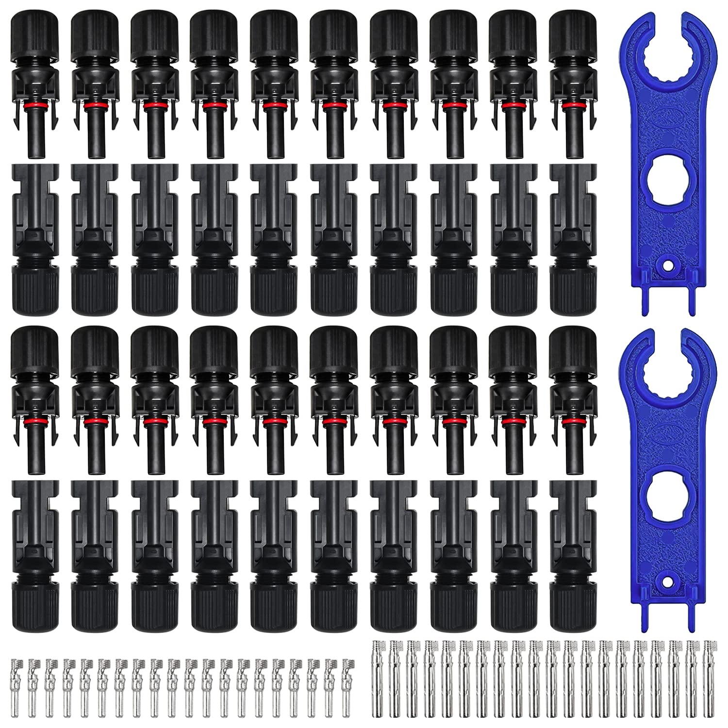 20 Paar Solarpanel Stecker Solarstecker Solar Stecker Steckverbinder Männlich Weiblich Set Photovoltaik Solarpanel Kabelstecker IP67 mit 2pcs Schraubenschlüssel von IIRC