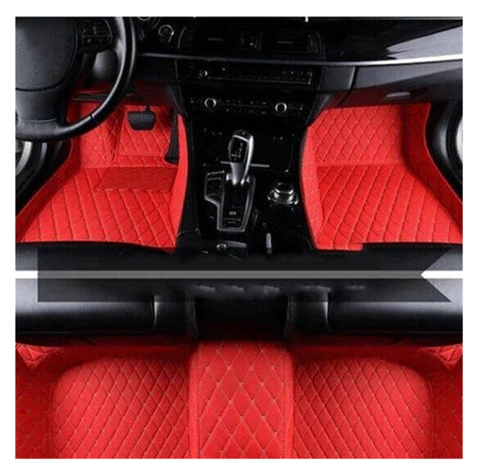 Fußmatten Auto-Fußmatten für Ford für C-Max für Energi 7seat für MK2 2012-2018 wasserdichte Bodenmatte rutschfeste Automatten Autozubehör Gummimatten(LHD Racing Red) von IITA