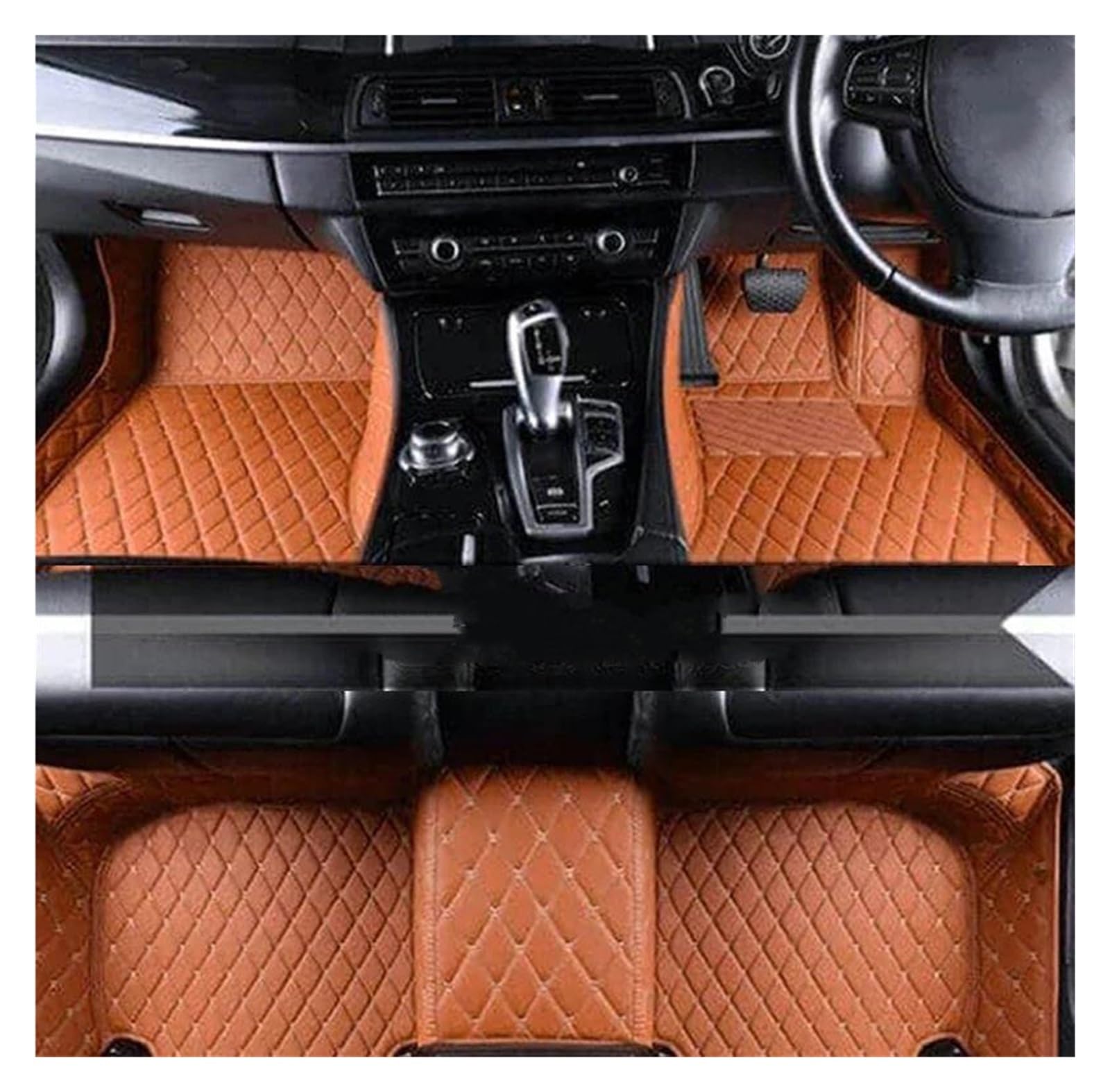 Fußmatten Auto-Fußmatten für Hyundai für I20 PB PBT 2008-2013 Schutzpolster Teppiche Lederbodenmatte Anti-Schmutz-Teppiche Autozubehör Innenraum Gummimatten(RHD Brown) von IITA