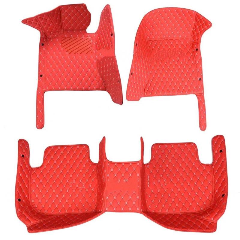 Fußmatten Leder-Auto-Fußmatten für VW für Passat B6 2007 2008 2009 2010 Fußmatten Autozubehör Teppiche Teppiche Gummimatten(Rot) von IITA