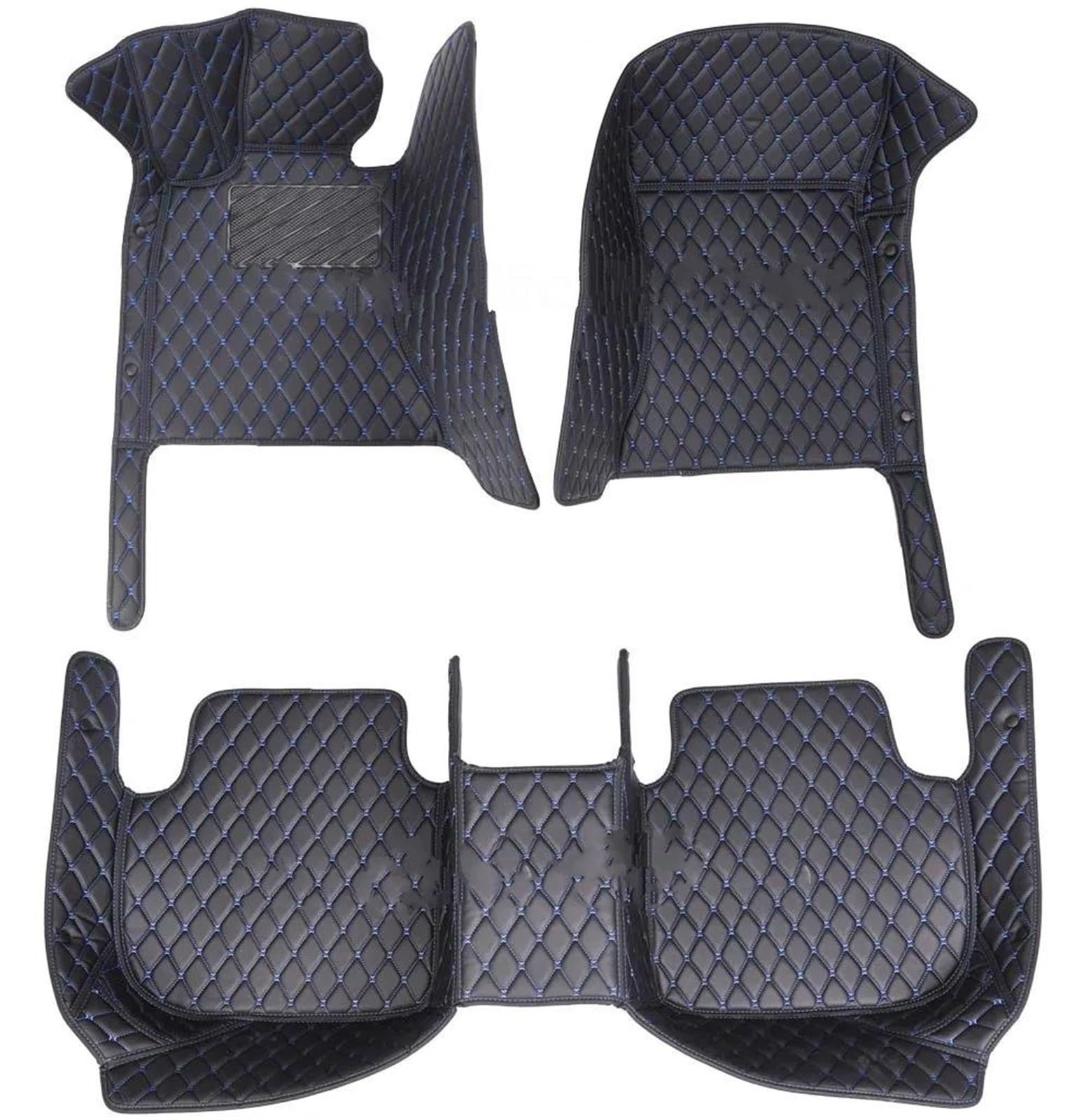 Fußmatten Leder-Auto-Fußmatten für VW für Passat B6 2007 2008 2009 2010 Fußmatten Autozubehör Teppiche Teppiche Gummimatten(Schwarz Blau) von IITA