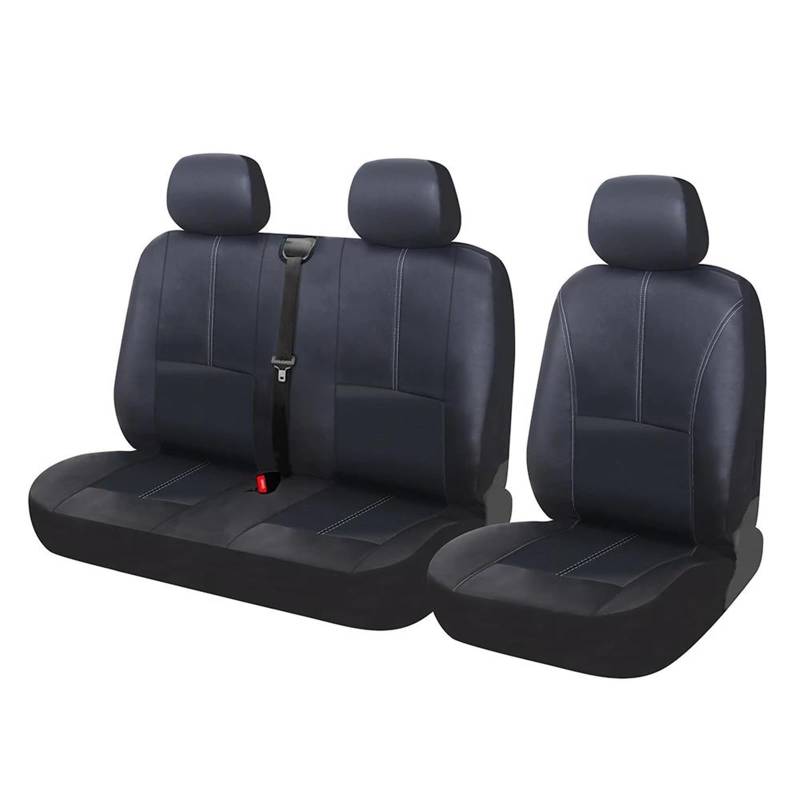 IITA Sitzbezüge Auto Autositzbezug-Schutz PU-Leder vorne und hinten Sitzrückenpolster für A4 für Avant Auto-Schonbezüg(3pcs Black) von IITA