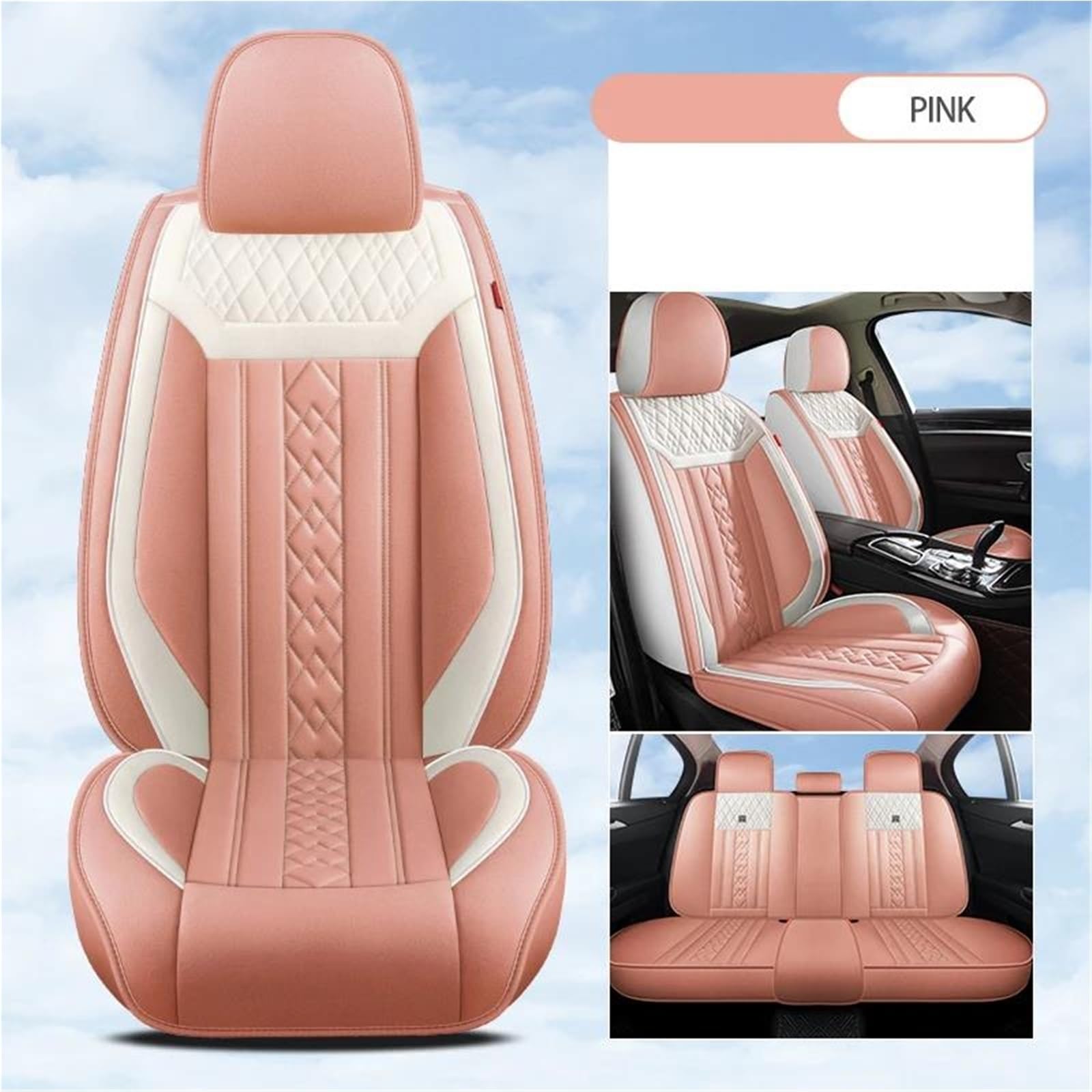 IITA Sitzbezüge Auto Luxus-Autositzbezug für Alfa für Romeo 159, Zubehör, Autositzbezüge, Autositzkissen Auto-Schonbezüg(Pink 5PCS) von IITA