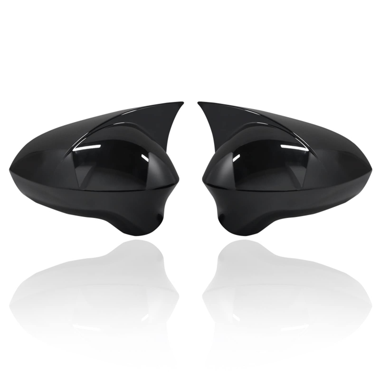 Rückspiegelgehäuse Fledermaus-Stil Spiegelabdeckungen Kappen Rückspiegel Für Seat Für Ibiza Für Cupra 2009–2017 Flügelspiegelabdeckung(Bright black) von IITA