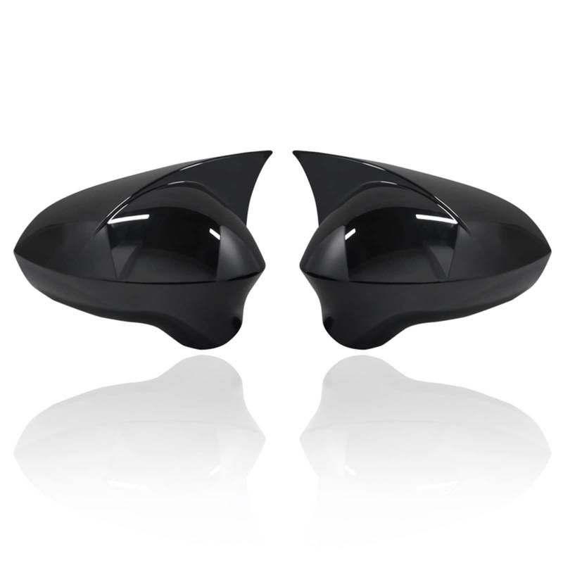 Rückspiegelgehäuse Fledermaus-Stil Spiegelabdeckungen Kappen Rückspiegel Für Seat Für Ibiza Für Cupra 2009–2017 Flügelspiegelabdeckung(Bright black) von IITA