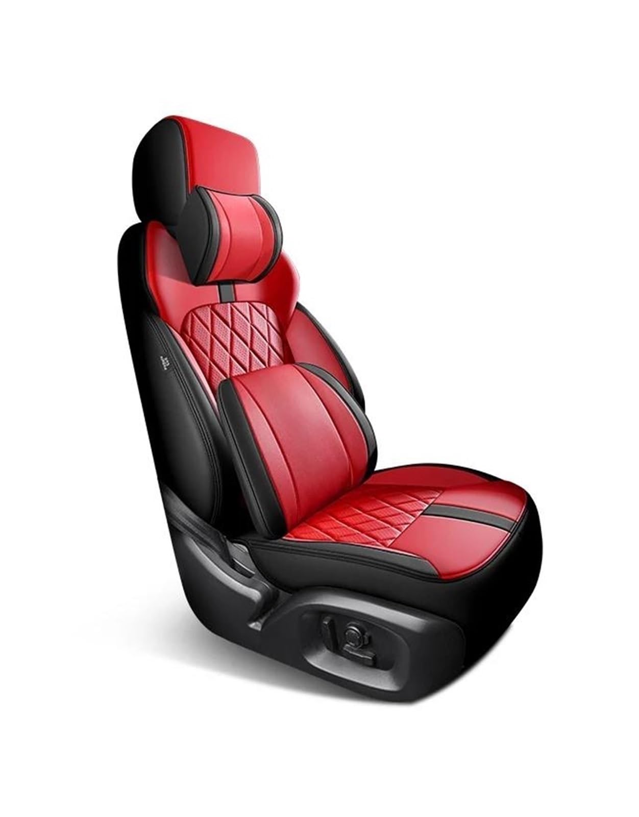 Sitzbezüge Auto Komplettes Set Custom Leder Autositzbezüge für Volvo V60 2012 2013 2014 2015 Auto Zubehör Innen Ersatzteile Auto-Schonbezüg(Bk red+backrest) von IITA