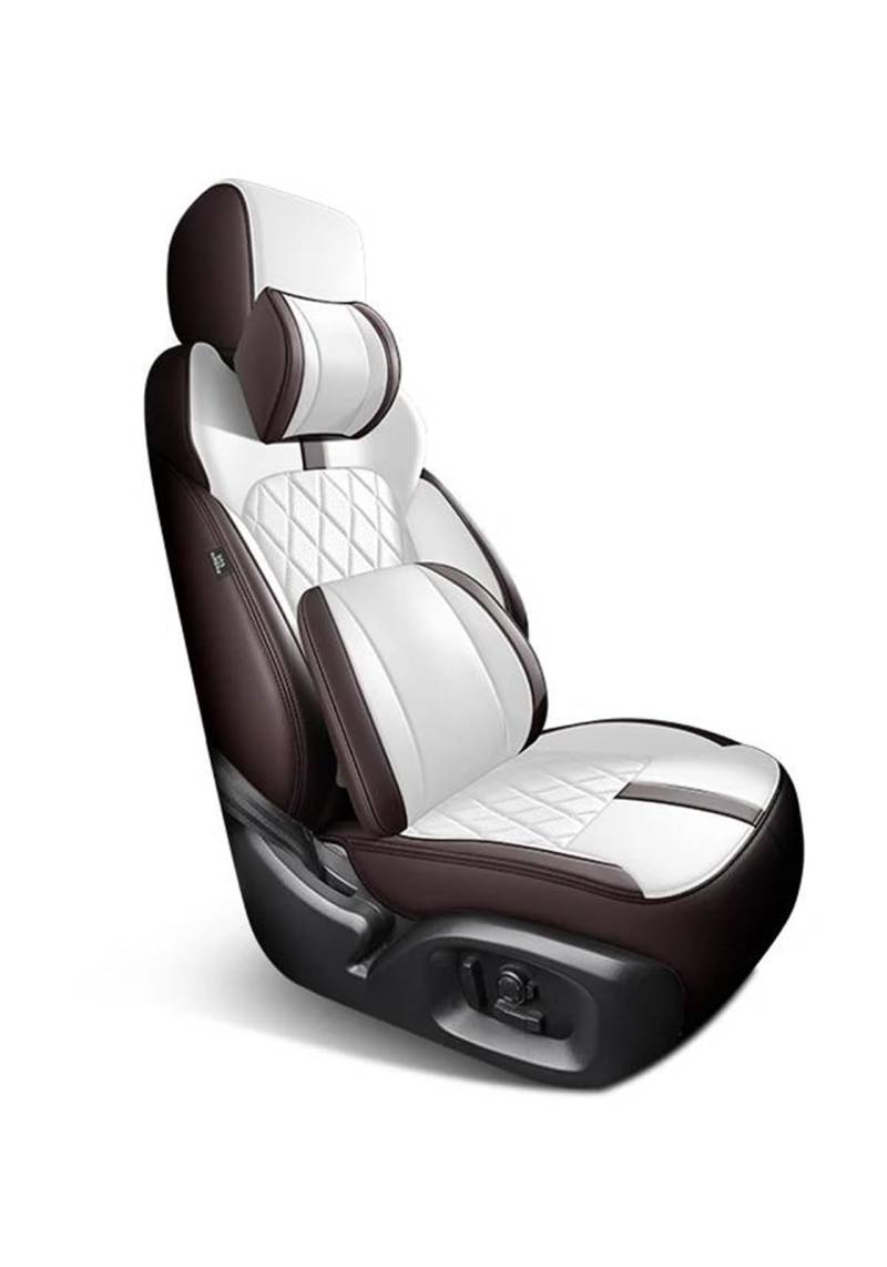 Sitzbezüge Auto Komplettes Set Custom Leder Autositzbezüge für Volvo XC60 2011 2012 2013 2014 2015 Auto Zubehör Innen Ersatzteile Auto-Schonbezüg(WH BN+backrest) von IITA