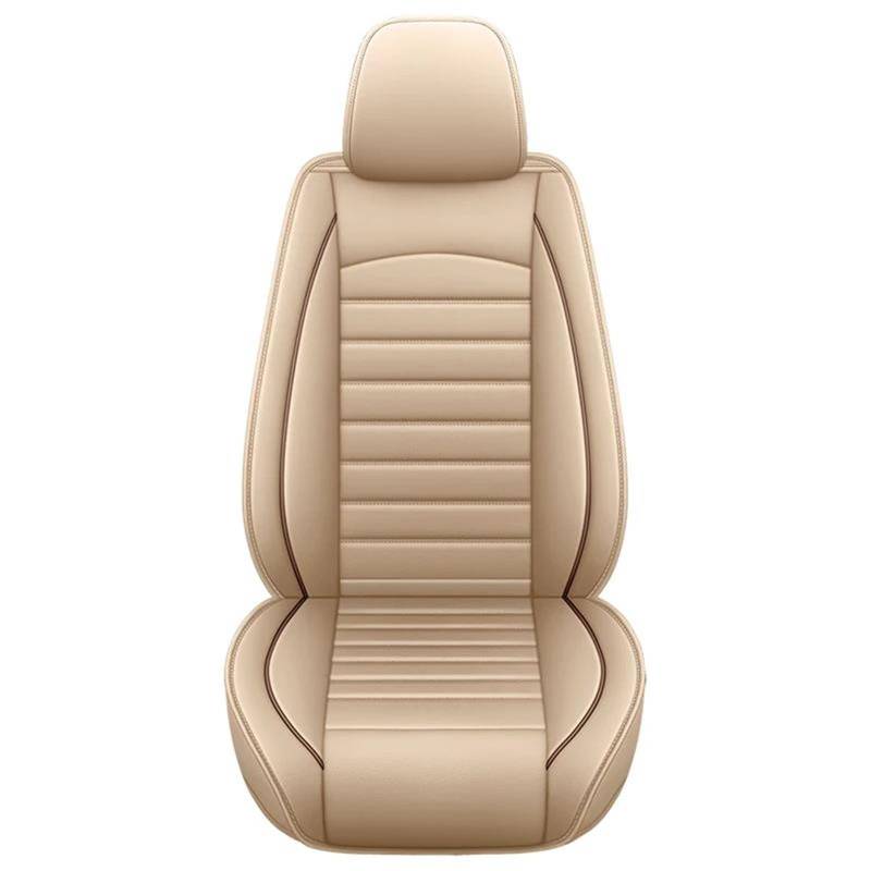 Sitzbezüge Auto Leder Auto Sitzbezug Kissen Komplettset Für Passat B8 Zubehör Innen Autositzbezüge Auto-Schonbezüg(Beige) von IITA