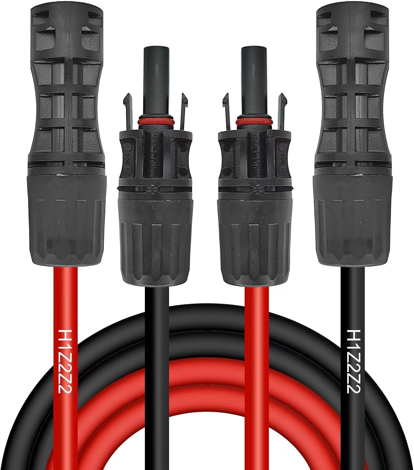 Solarkabel 4mm², Solarkabel Verlängerung 1/2/3/5M, PV-LTM5-1500V Buchsen und Steckern Verlängerungskabel (Rot/Schwarz) (4mm² 2M) von IJIAMY