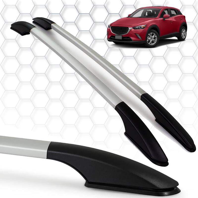 für Mazda CX-3 2015-2024 Custom Fit Dachträger Seitenschienen - 165 LBS Tragfähigkeit, langlebige Aluminiumkonstruktion Graue Farbe von IKC STORE