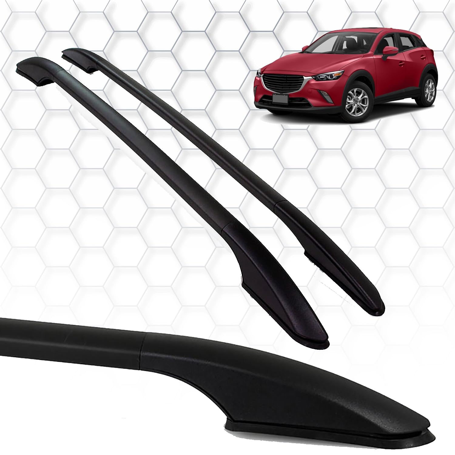 für Mazda CX-3 2015-2024 Custom Fit Dachträger Seitenschienen - 165 LBS Tragfähigkeit, langlebige Aluminiumkonstruktion Schwarze Farbe von IKC STORE