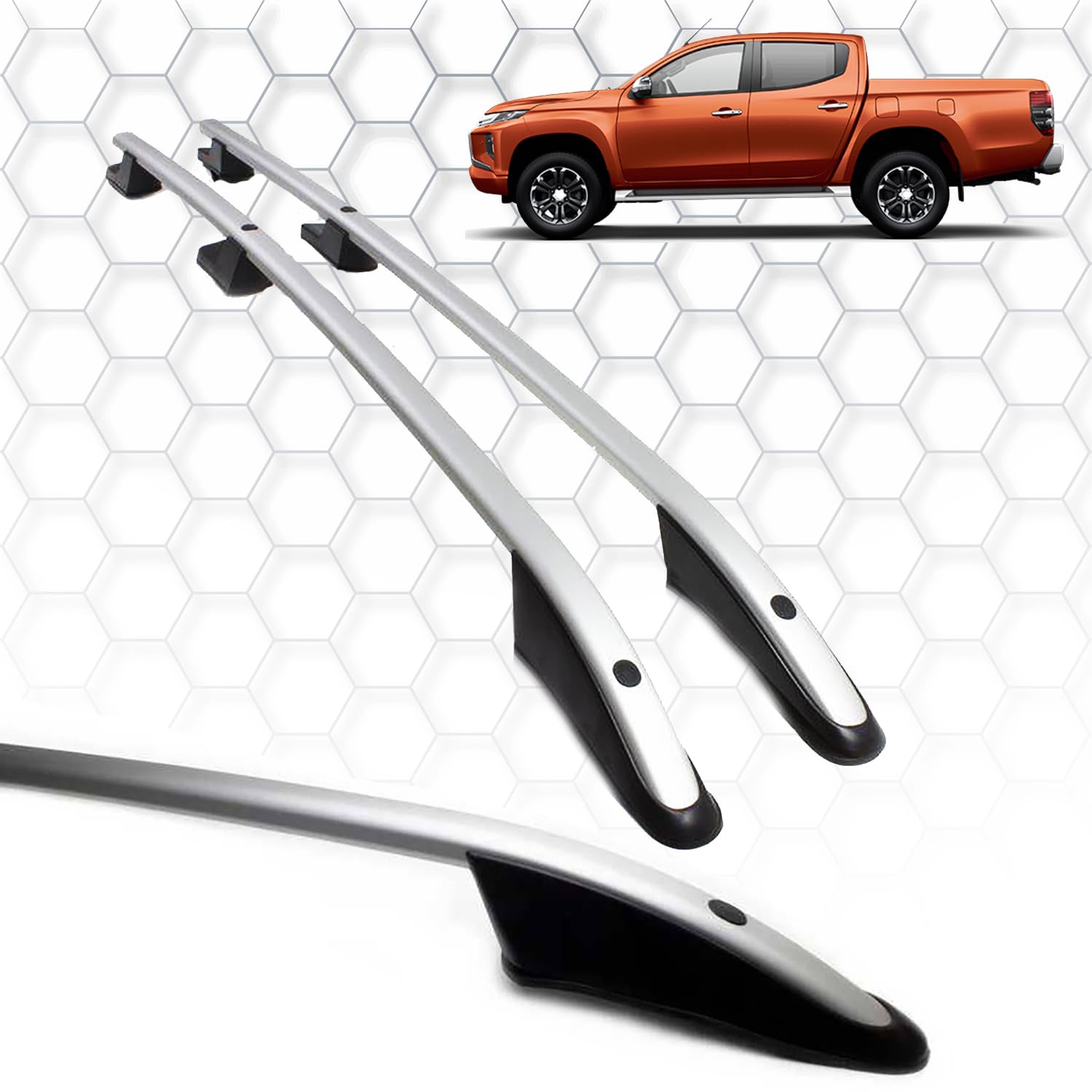 für Mitsubishi L200 2020-2024 Custom Fit Dachträger Seitenschienen - 165 LBS Tragfähigkeit, langlebige Aluminiumkonstruktion Graue Farbe von IKC STORE