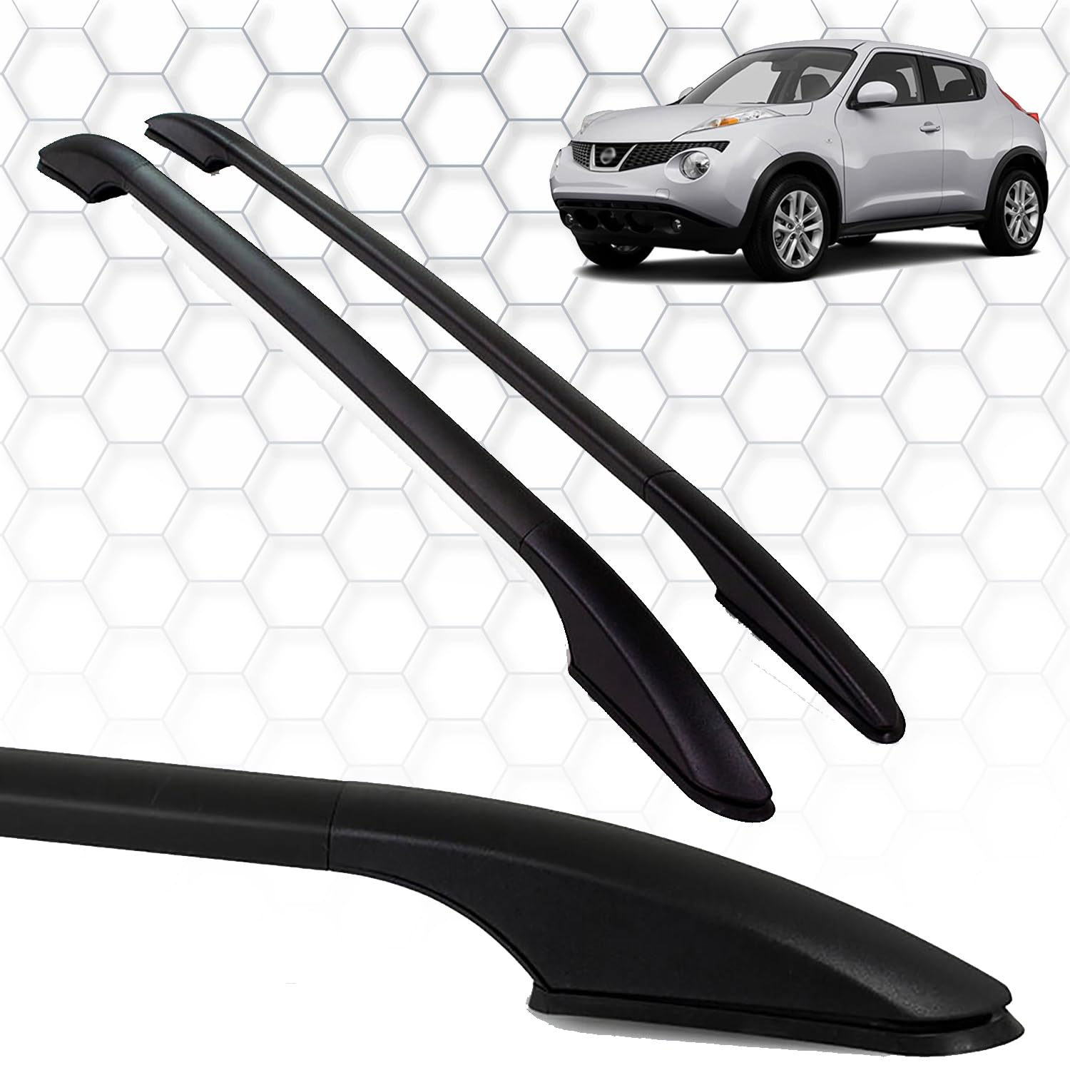 für Nissan Juke 2011-2019 Custom Fit Dachträger Seitenschienen - 165 LBS Tragfähigkeit, langlebige Aluminiumkonstruktion Schwarze Farbe von IKC STORE