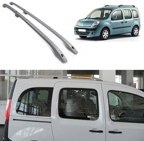 für Renault Kangoo 2 2008-2021 Custom Fit Dachträger Seitenschienen - 165 LBS Tragfähigkeit, langlebige Aluminiumkonstruktion Graue Farbe von IKC STORE