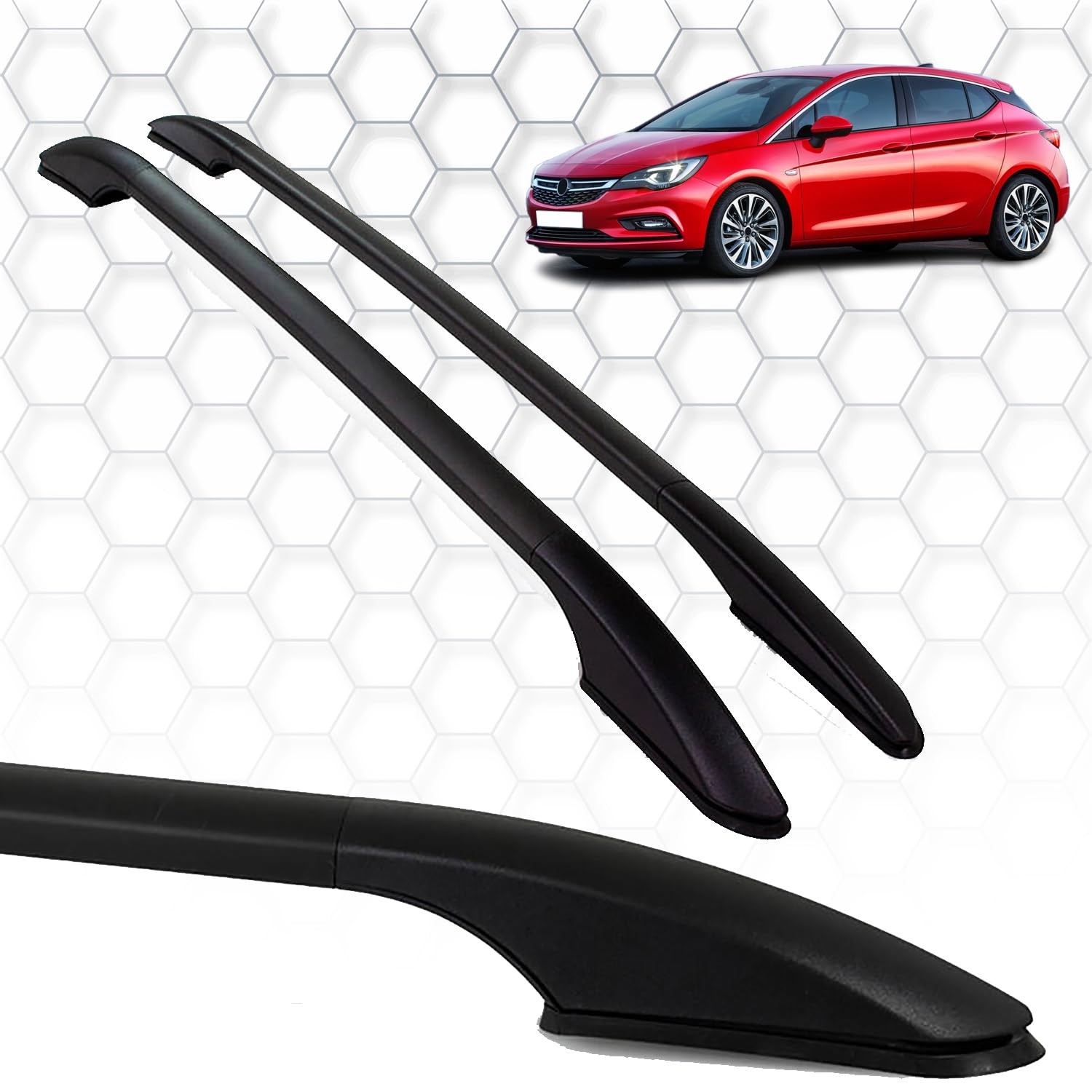 für Vauxhall Opel Astra K 2015-2021 Custom Fit Dachträger Seitenschienen - 165 LBS Tragfähigkeit, langlebige Aluminiumkonstruktion Schwarze Farbe von IKC STORE