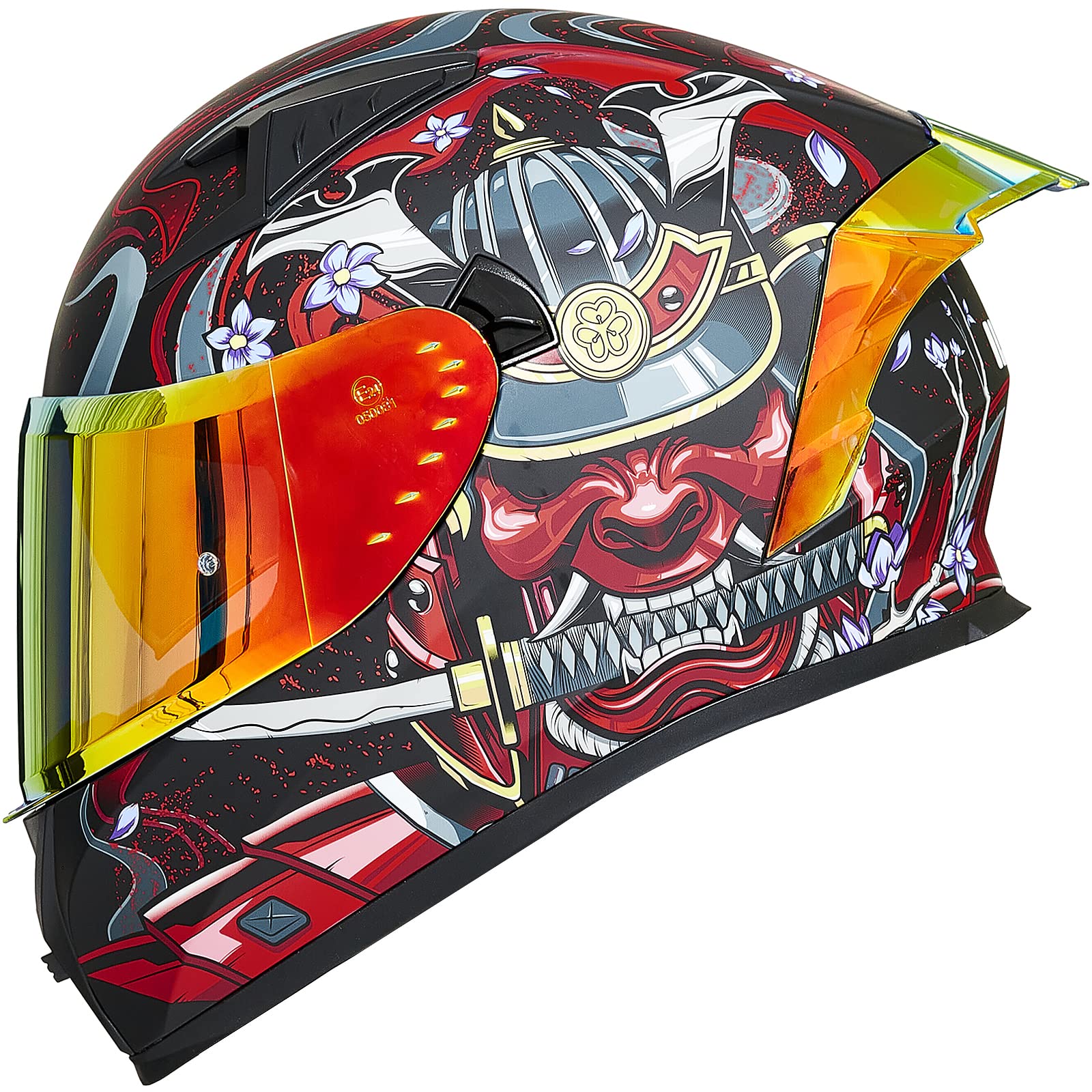 ILM Motorradhelm Integralhelm Herren Damen-Motorcycle Helmet mit 2 Visieren Pinlock-kompatiblen klaren und getönten-Street Bike Motocross Casco DOT&ECE Modell Z501, Armor Red, XXL von ILM