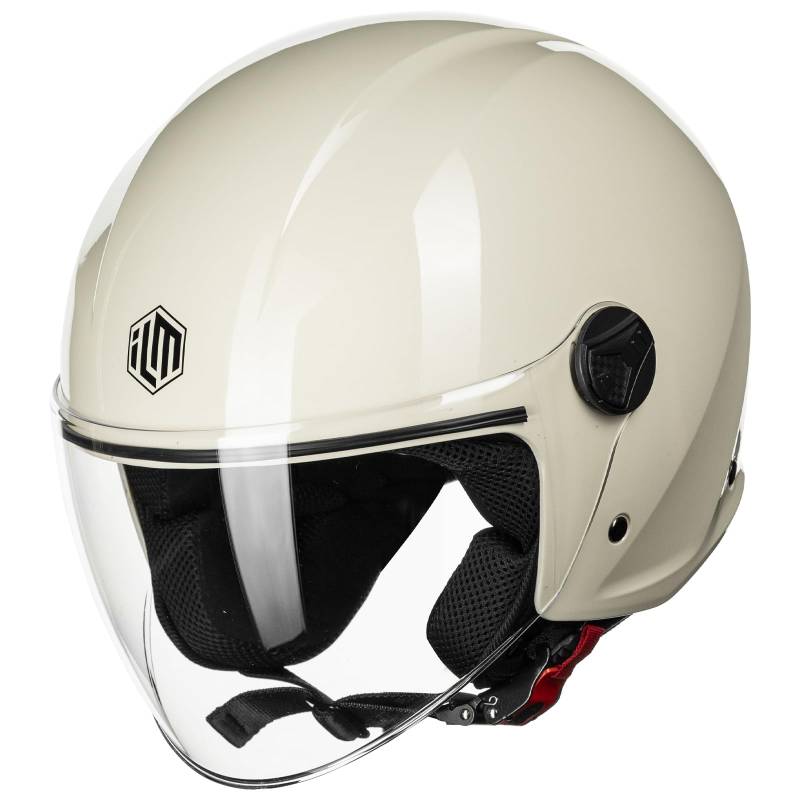 ILM Motorradhelm Retro Herren Damen-Jethelm Helm Motorrad Männer Frauen ECE2206 Modell WT506,Beige,S von ILM